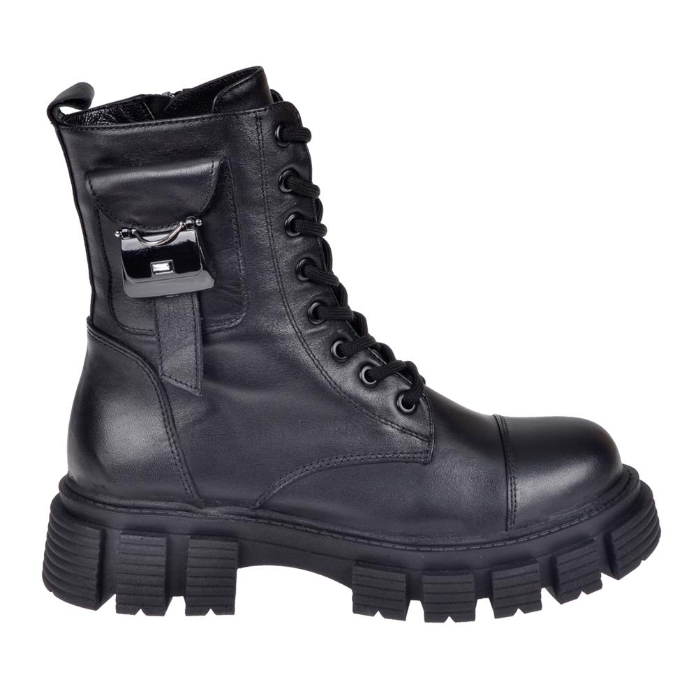 Pullman Hakiki Deri Postal Kadın Bot MX-107   SİYAH