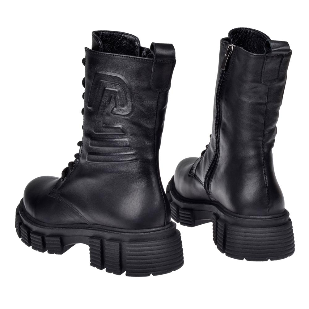 Pullman Hakiki Deri Postal Kadın Bot MX-104   SİYAH