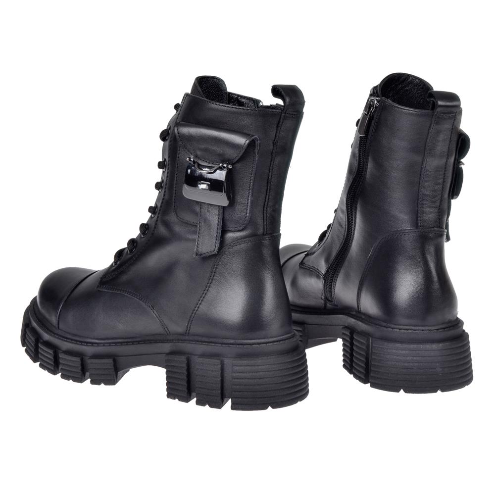 Pullman Hakiki Deri Postal Kadın Bot MX-107   SİYAH