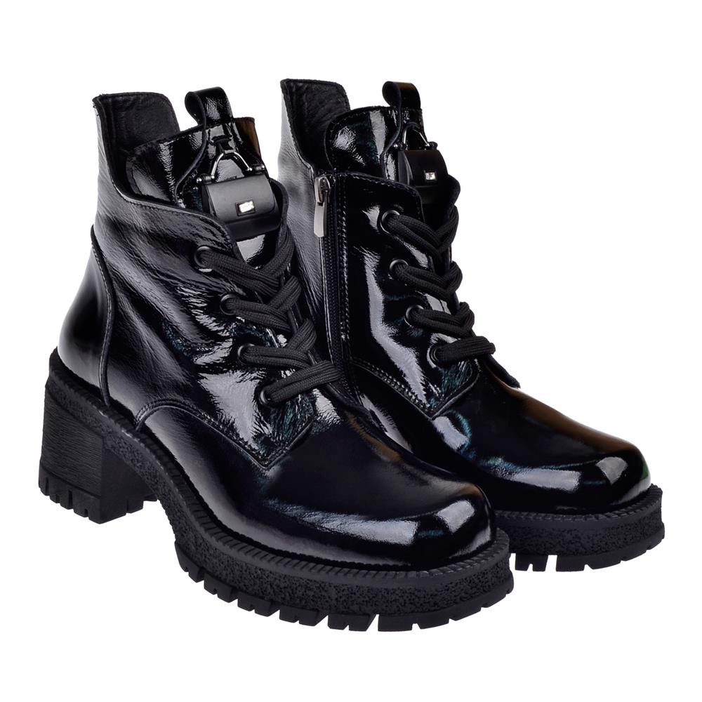 Pullman Hakiki Deri Rugan Kadın Bot MX-2322   SİYAH RUGAN