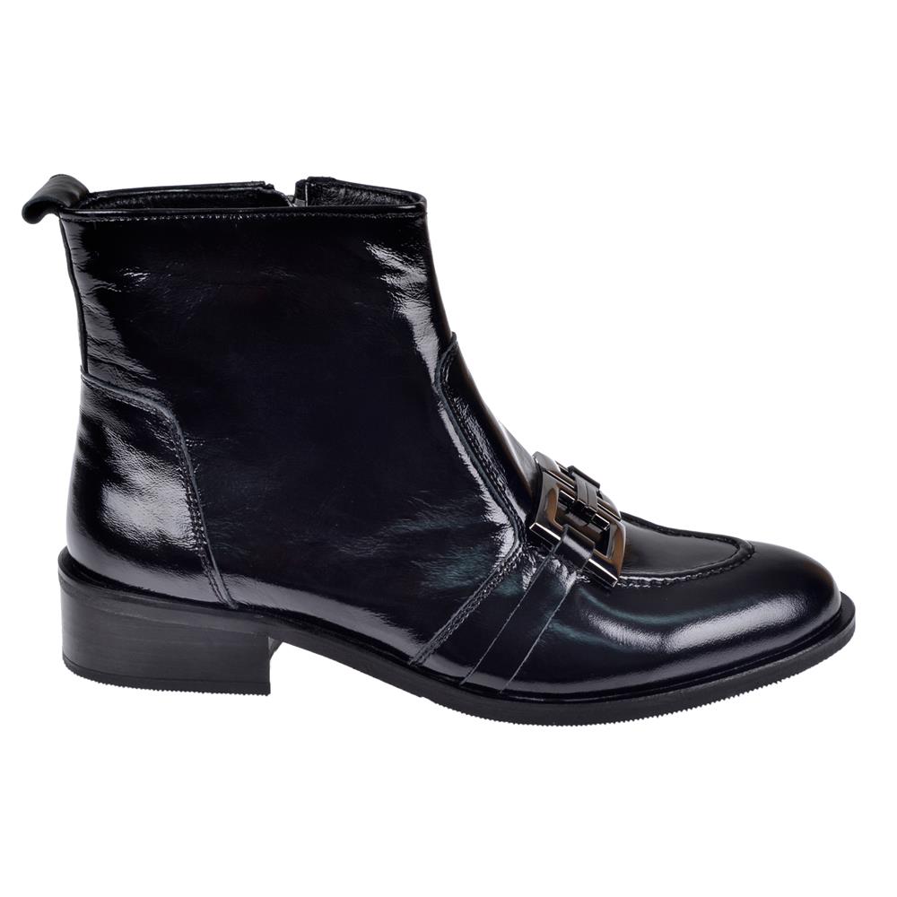 Pullman Hakiki Deri Tokalı Kadın Bot MX-2300   SİYAH RUGAN