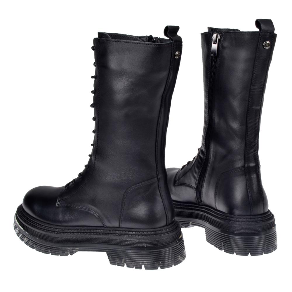 Pullman Hakiki Deri Uzun Kadın Bot ND-22681   SİYAH