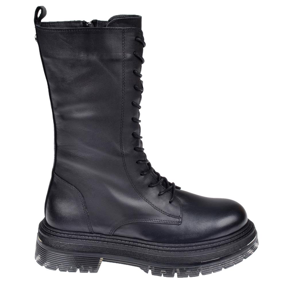 Pullman Hakiki Deri Uzun Kadın Bot ND-22681   SİYAH