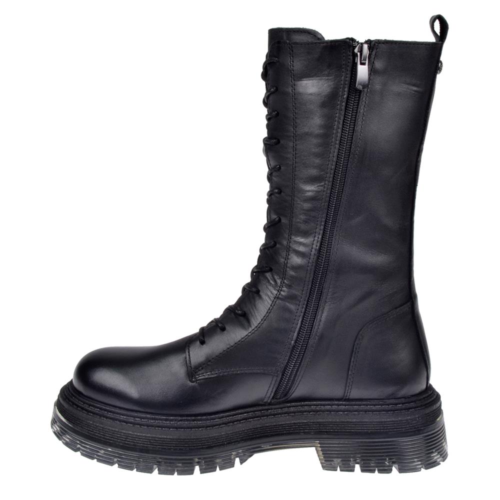 Pullman Hakiki Deri Uzun Kadın Bot ND-22681   SİYAH