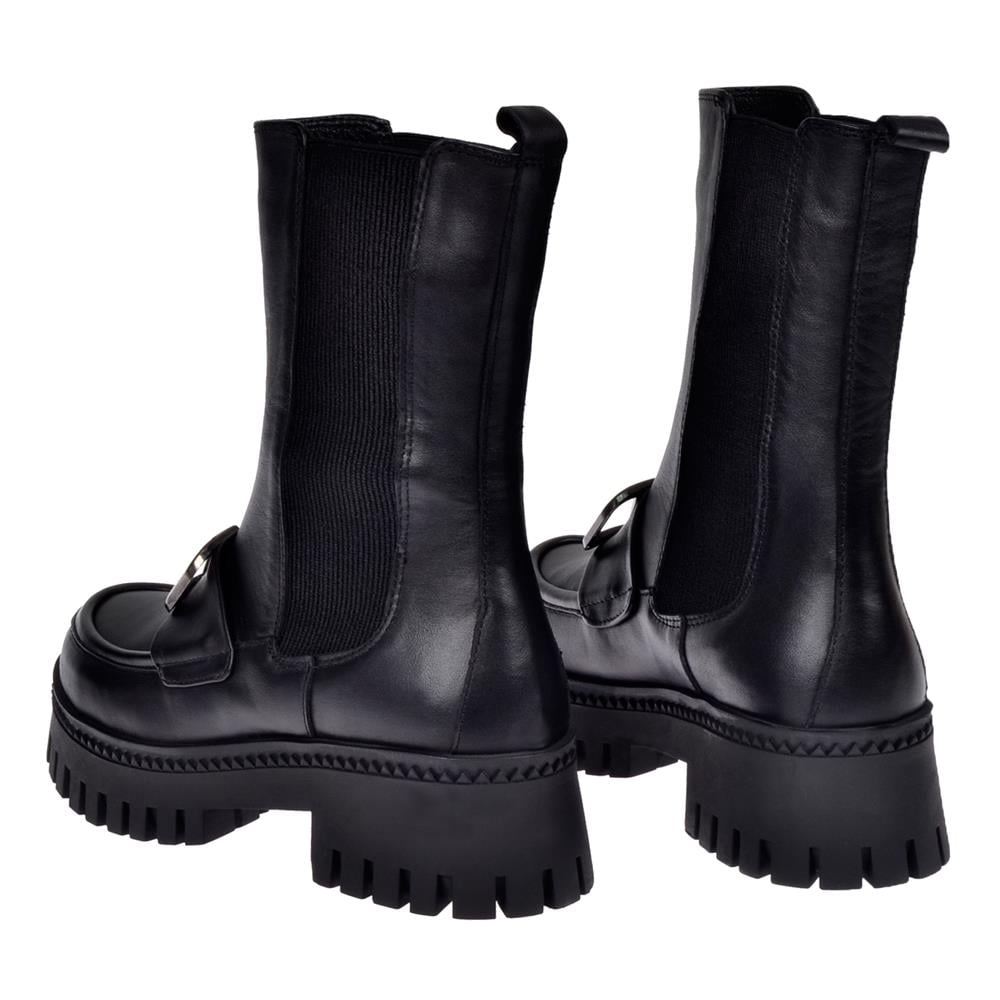 Pullman Hakiki Deri Yanı Lastikli Kadın Bot MX-ZUMBA01   SİYAH