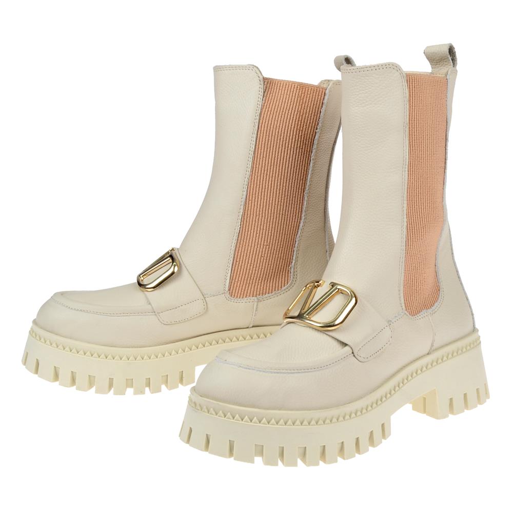 Pullman Hakiki Deri Yanı Lastikli Kadın Bot MX-ZUMBA01   BEJ