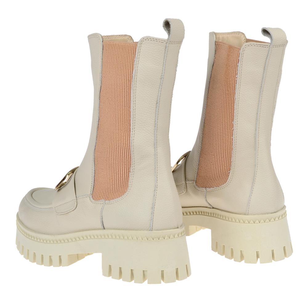 Pullman Hakiki Deri Yanı Lastikli Kadın Bot MX-ZUMBA01   BEJ