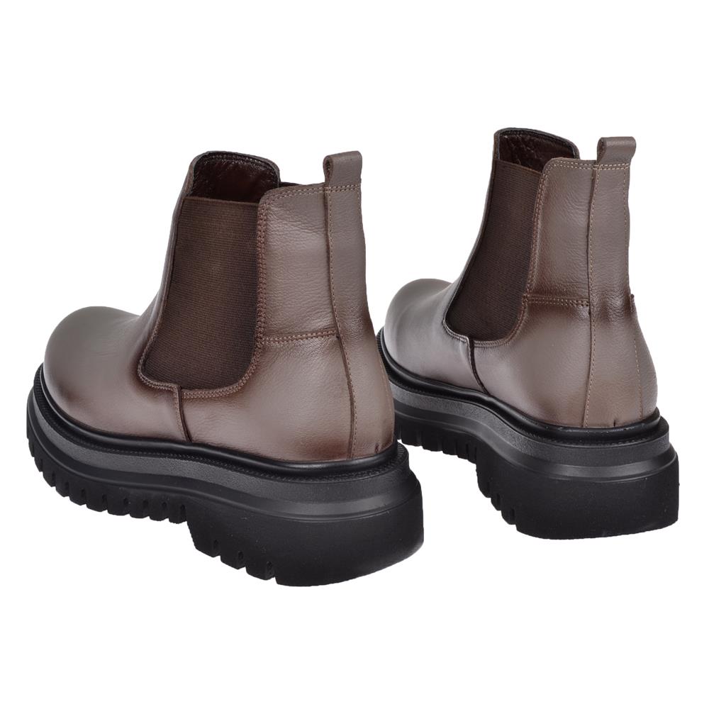 Pullman Hakiki Deri Yanı Lastikli Kadın Bot KON-20258   VİZON