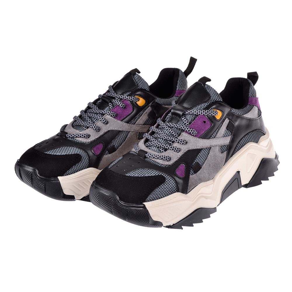 Pullman Kadın Spor Ayakkabı Sneaker SMS-65137   SİYAH MOR