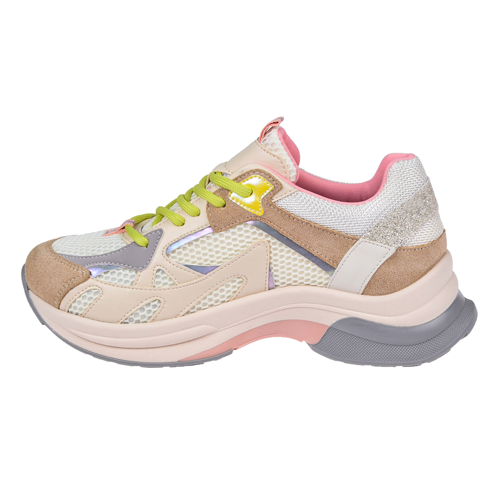 Pullman Kadın Spor Ayakkabı Sneaker SMS-30170 BEJ PEMBE