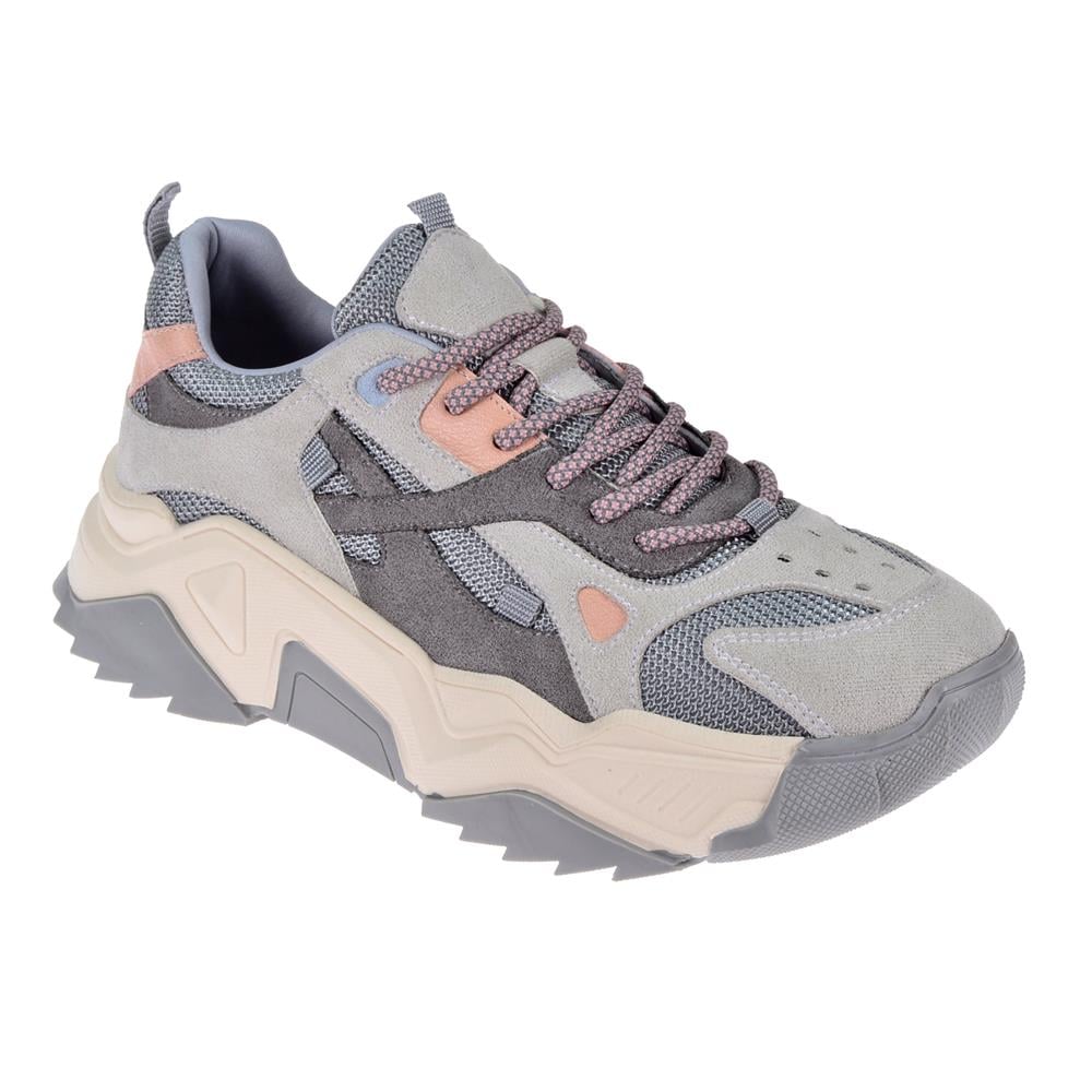 Pullman Kadın Spor Ayakkabı Sneaker SMS-65137   GRİ MULTİ
