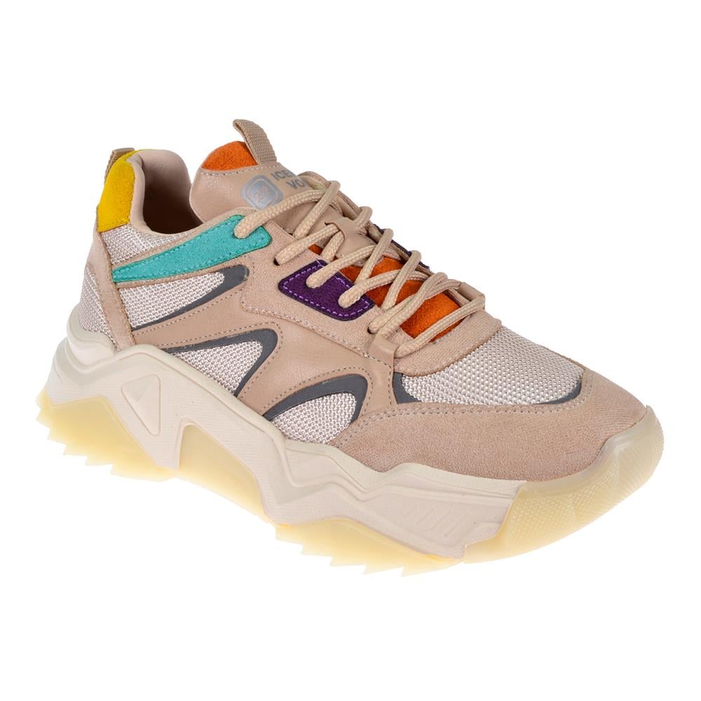 Pullman Kadın Spor Ayakkabı Sneaker SMS-65142   BEJ MULTİ