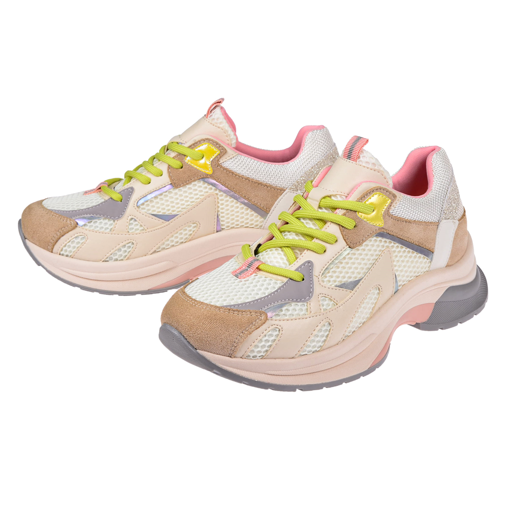 Pullman Kadın Spor Ayakkabı Sneaker SMS-30170 BEJ PEMBE