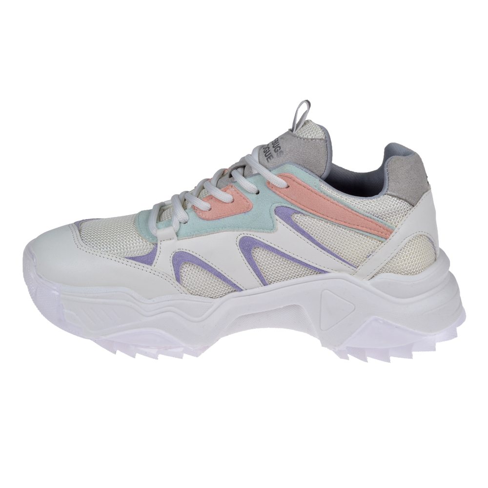 Pullman Kadın Spor Ayakkabı Sneaker SMS-65142 BEYAZ MULTİ