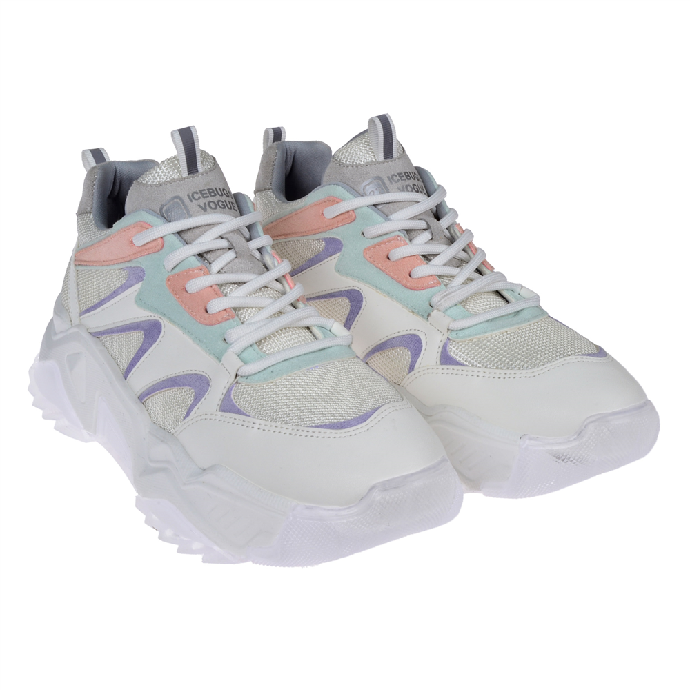 Pullman Kadın Spor Ayakkabı Sneaker SMS-65142 BEYAZ MULTİ