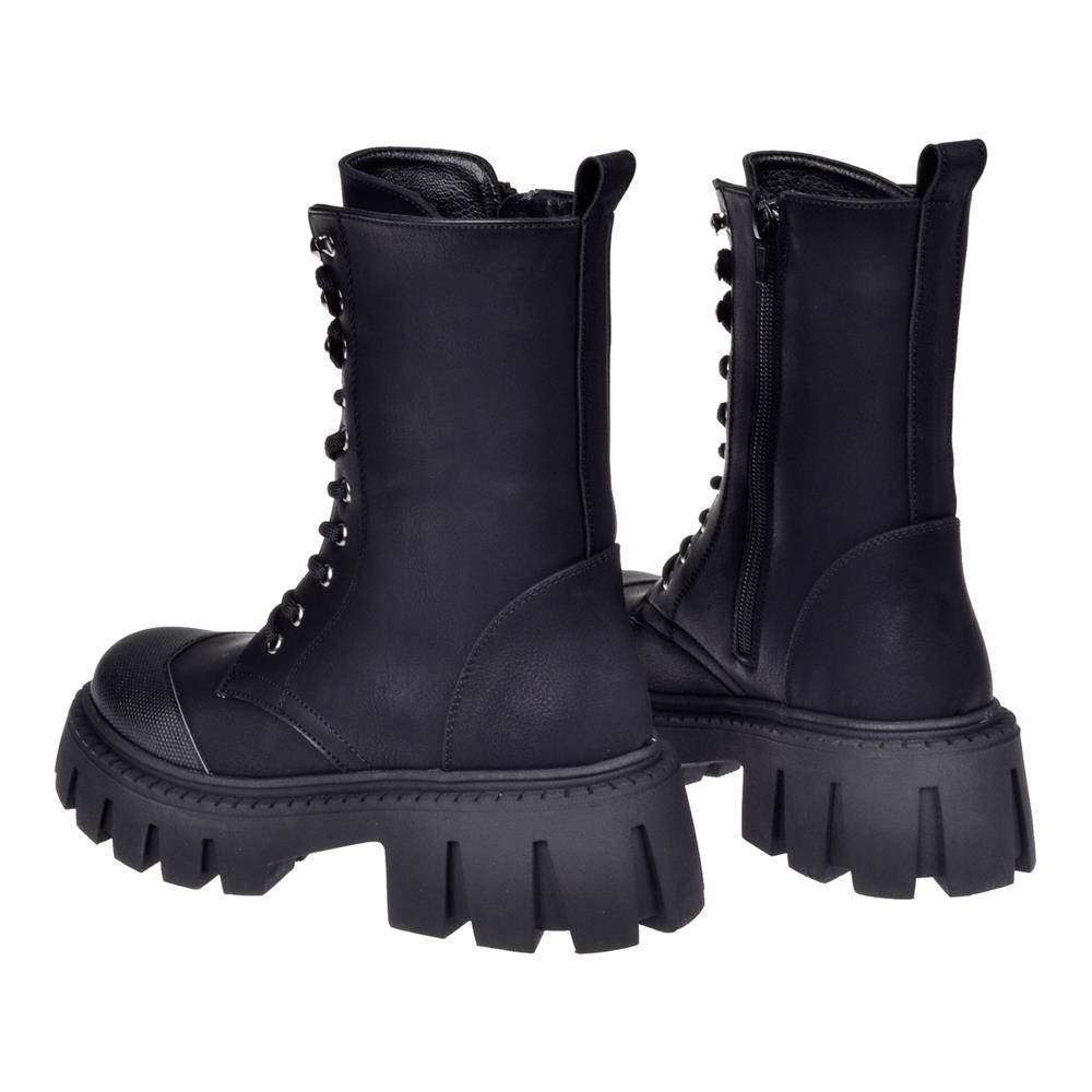 Pullman Kalın Tabanlı Postal Kadın Bot SMS-10108   SİYAH