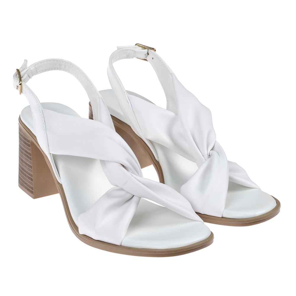 Pullman Kalın Topuklu Kadın Sandalet SMS-3448   BEYAZ