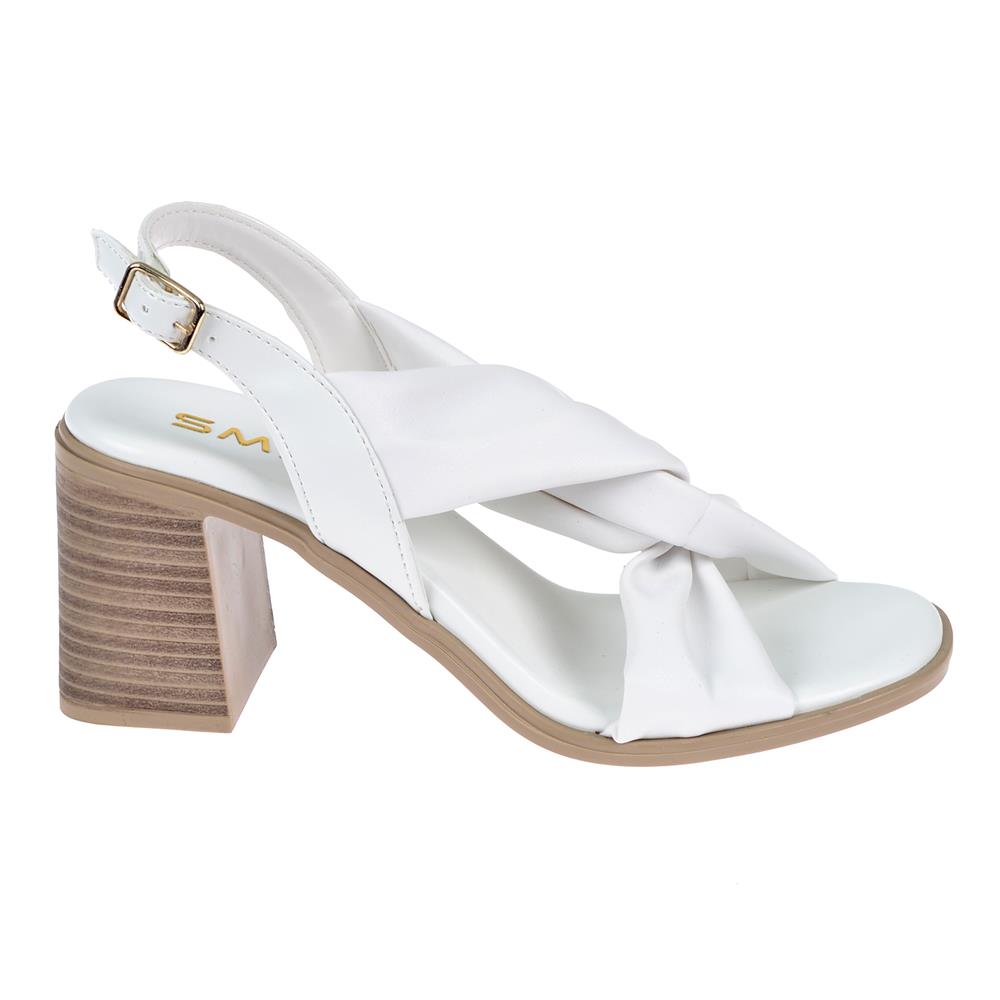 Pullman Kalın Topuklu Kadın Sandalet SMS-3448   BEYAZ