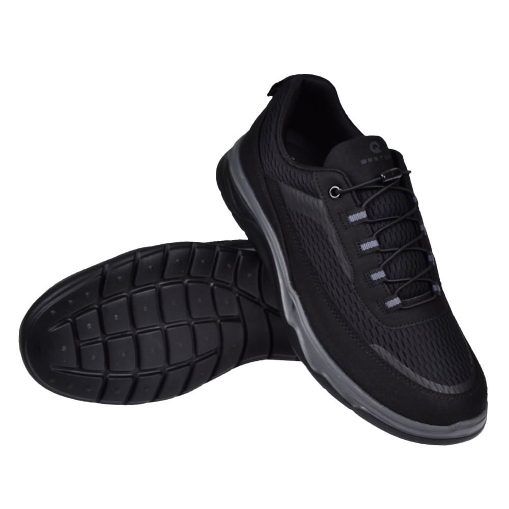 Pullman Lastikli Erkek Spor Ayakkabı Sneaker DUM-2074 SİYAH
