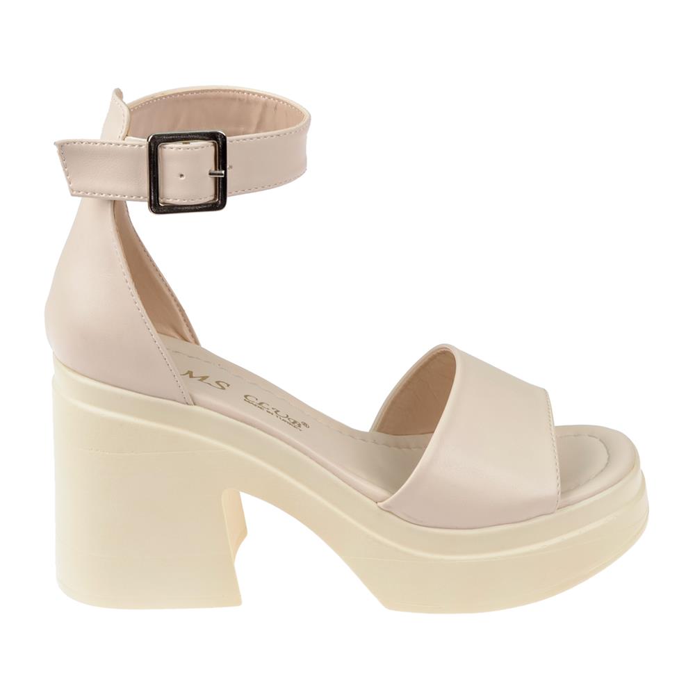 Pullman Platform Taban Kadın Sandalet SMS-1623   BEJ