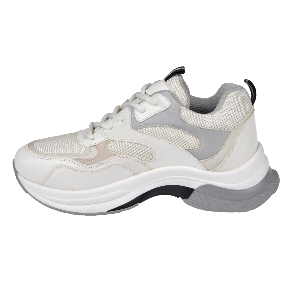 Pullman Simli Kadın Spor Ayakkabı Sneaker SMS-30162   BEYAZ GRİ