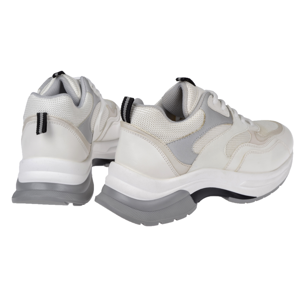 Pullman Simli Kadın Spor Ayakkabı Sneaker SMS-30162   BEYAZ GRİ