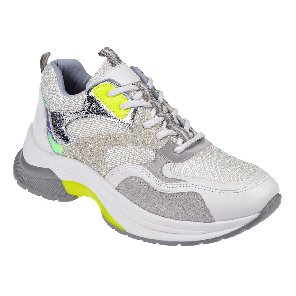 Pullman Simli Kadın Spor Ayakkabı Sneaker SMS-30162   BEYAZ SİMLİ