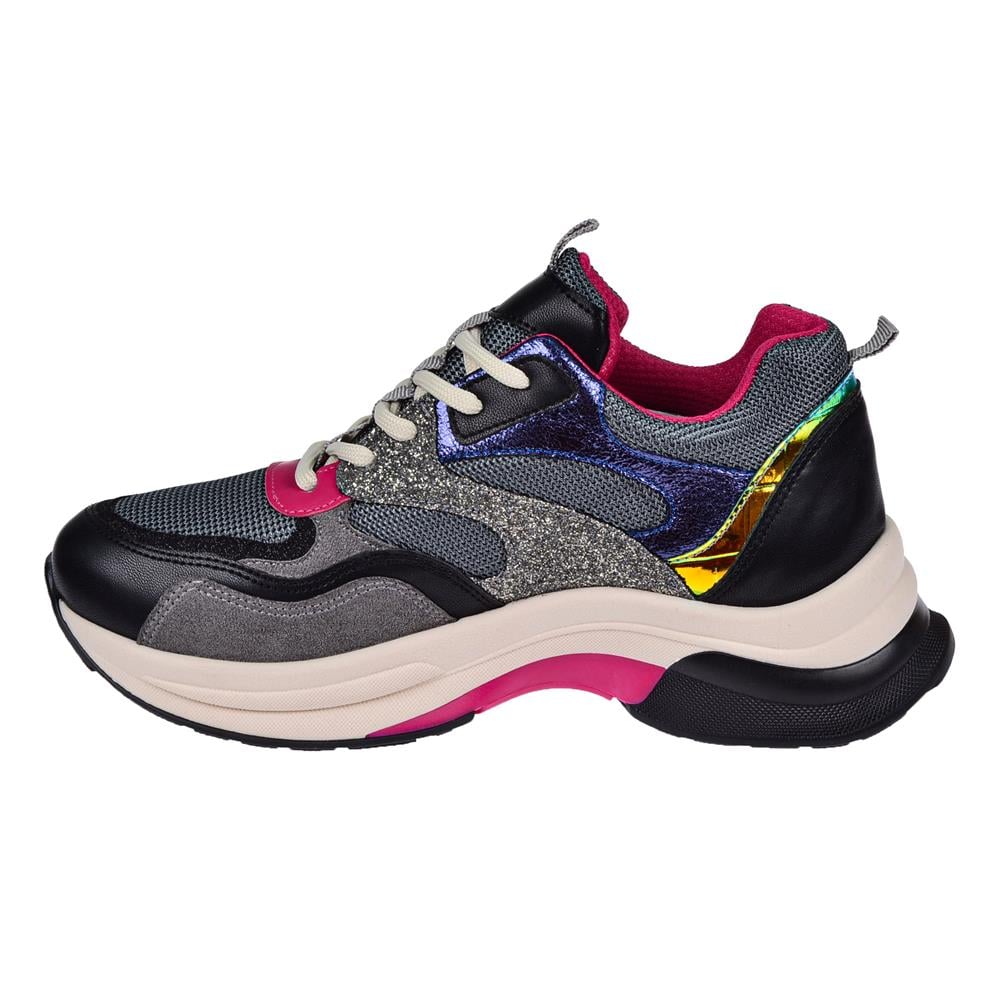 Pullman Simli Kadın Spor Ayakkabı Sneaker SMS-30162   SİYAH SİMLİ