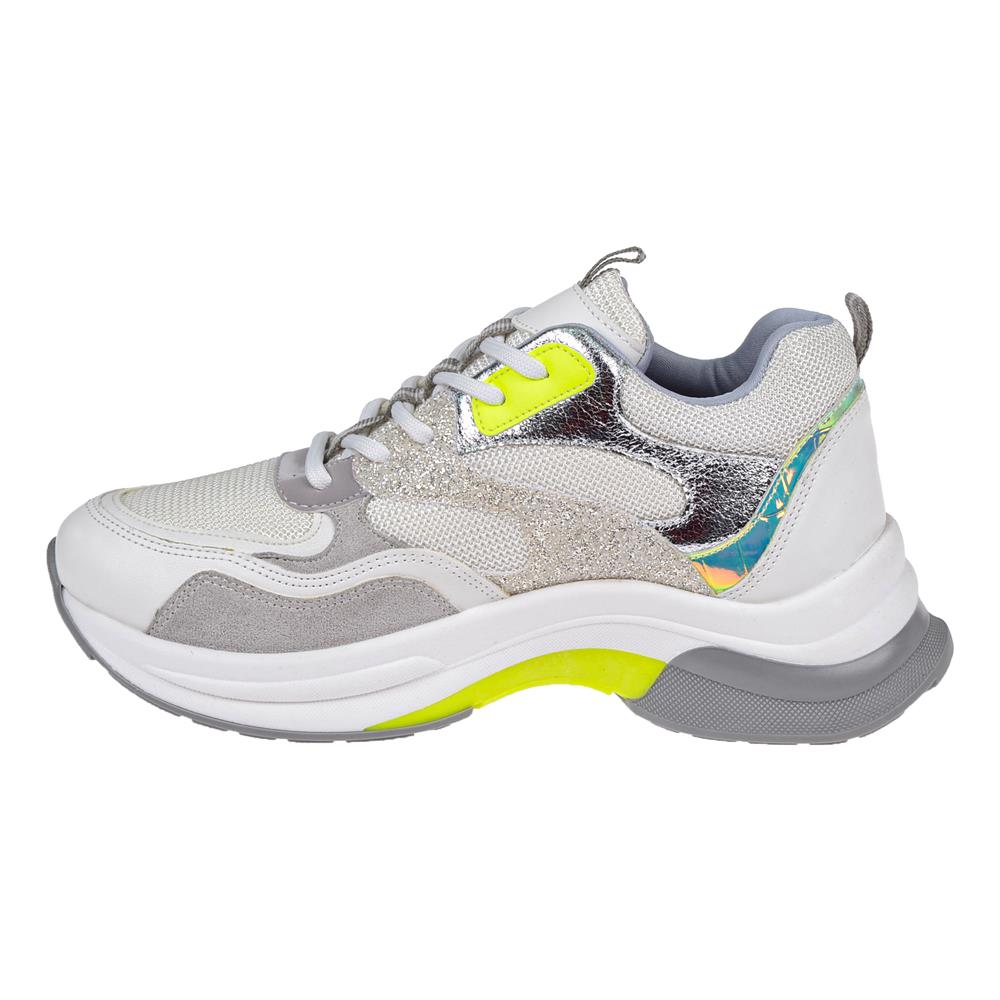 Pullman Simli Kadın Spor Ayakkabı Sneaker SMS-30162   BEYAZ SİMLİ