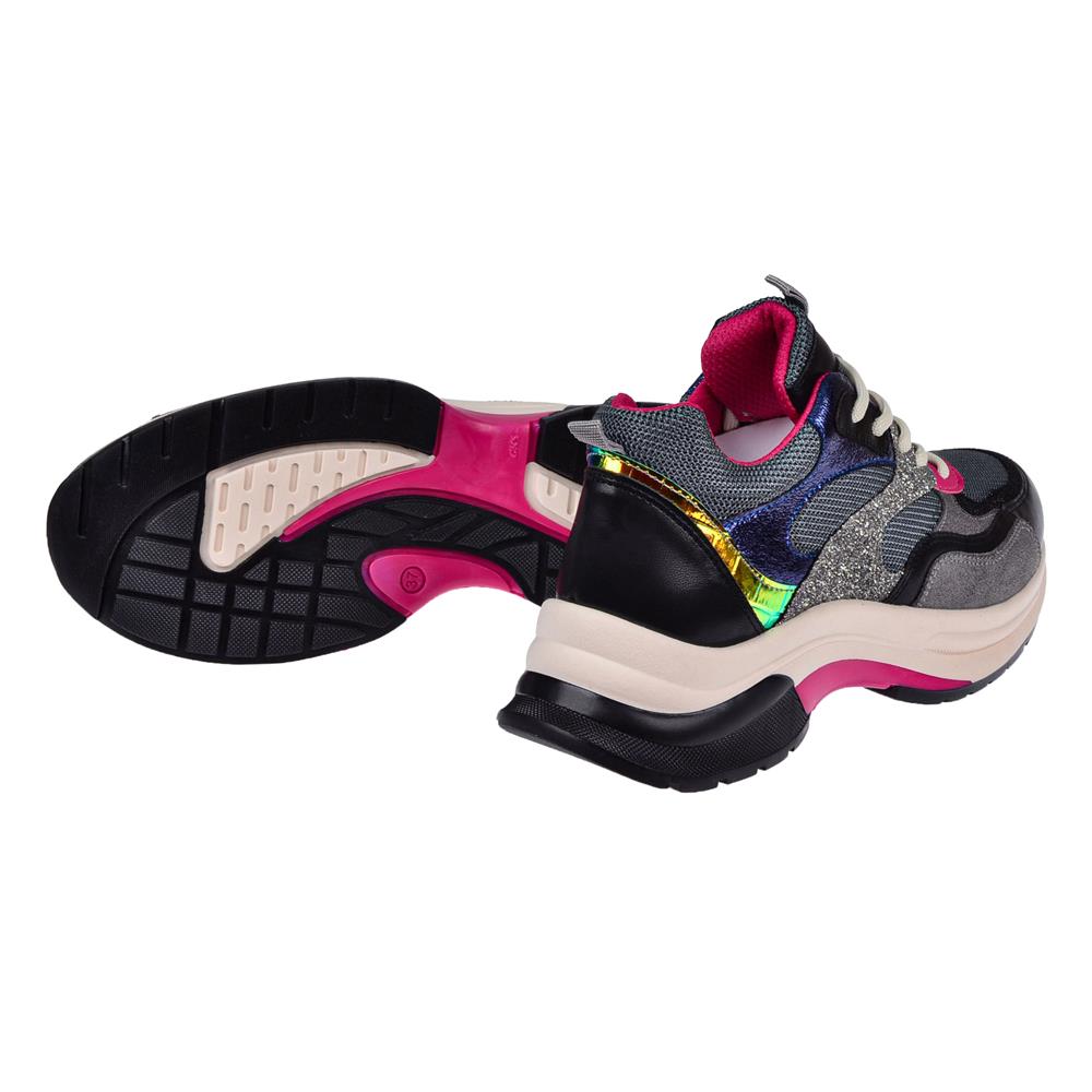 Pullman Simli Kadın Spor Ayakkabı Sneaker SMS-30162   SİYAH SİMLİ
