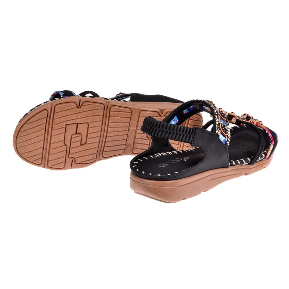 Pullman Taşlı Comfort Kadın Sandalet GJ-15083   SİYAH