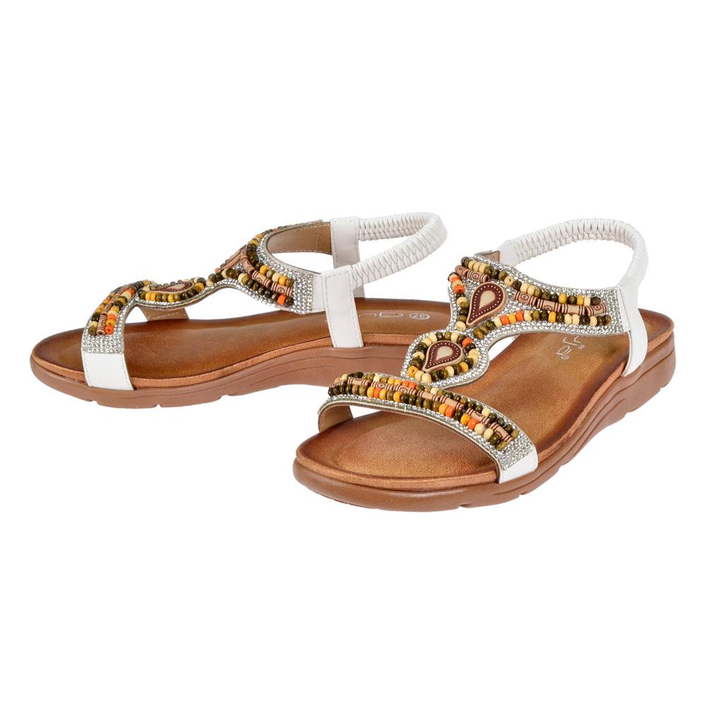 Pullman Taşlı Comfort Kadın Sandalet GJ-10011   BEYAZ