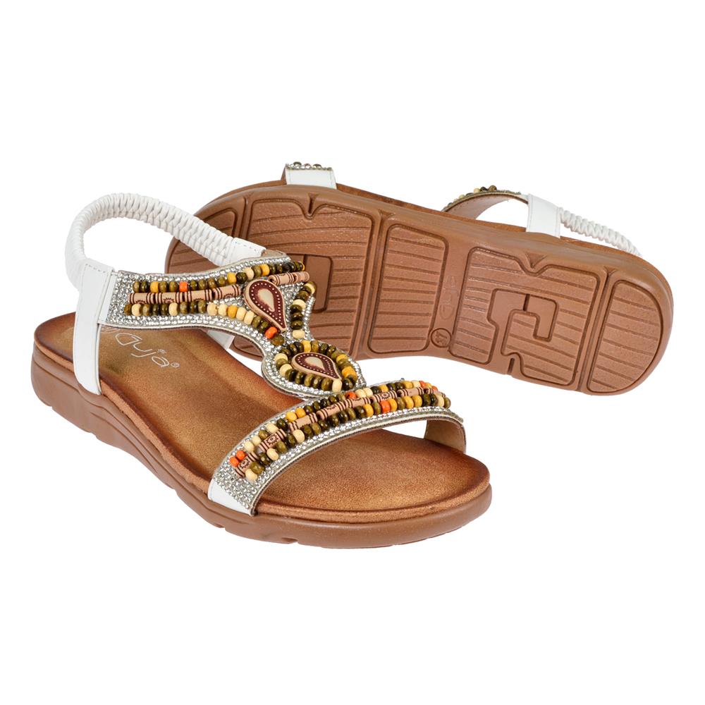 Pullman Taşlı Comfort Kadın Sandalet GJ-10011   BEYAZ