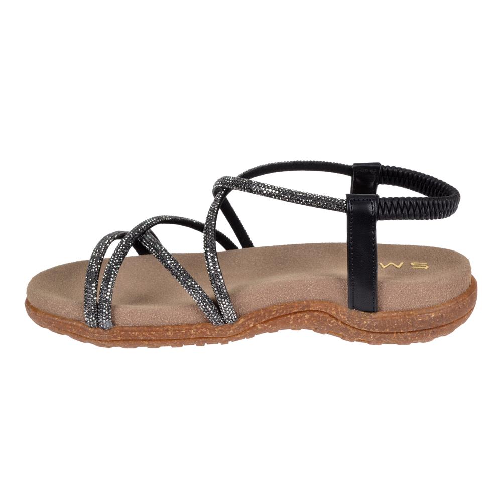 Pullman Taşlı Comfort Kadın Sandalet SMS-2546   SİYAH TAŞLI
