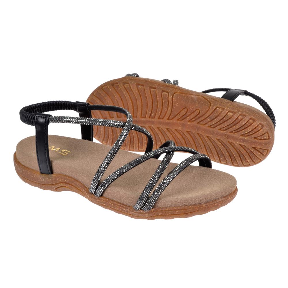 Pullman Taşlı Comfort Kadın Sandalet SMS-2546   SİYAH TAŞLI