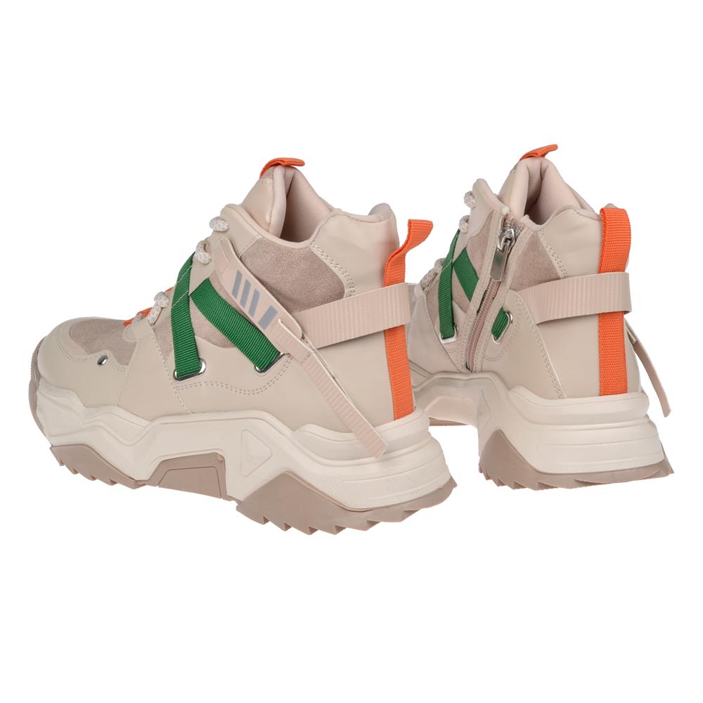 Pullman Uzun Konçlu Kadın Spor Ayakkabı Sneaker SMS-6560   BEJ MULTİ