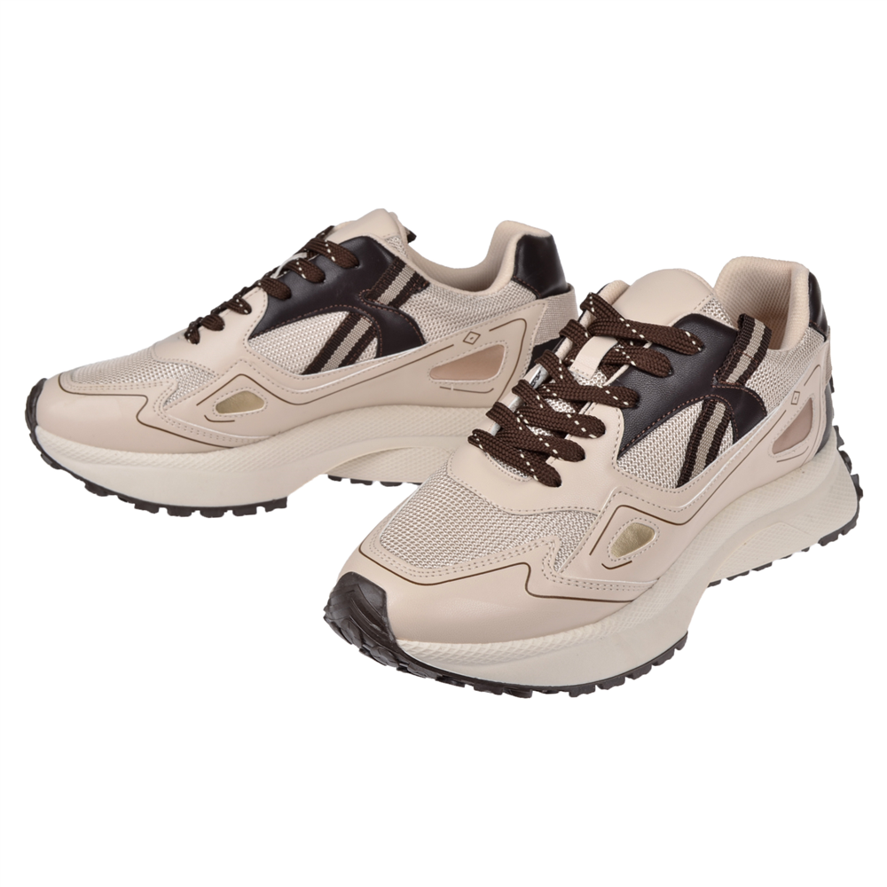 Sms Bağcıklı Kadın Spor Ayakkabı Sneaker SMS-83191 BEJ KAHVE