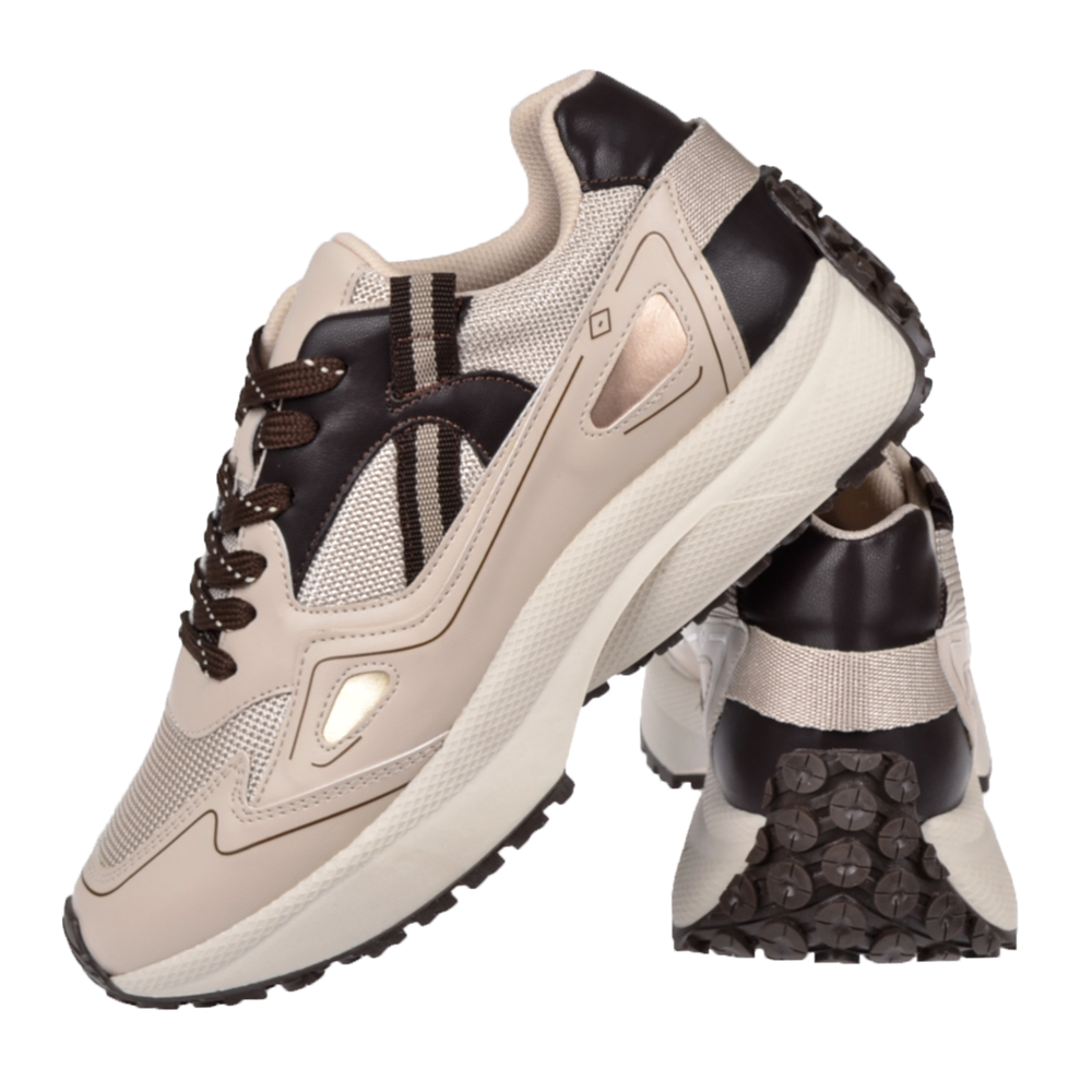 Sms Bağcıklı Kadın Spor Ayakkabı Sneaker SMS-83191 BEJ KAHVE