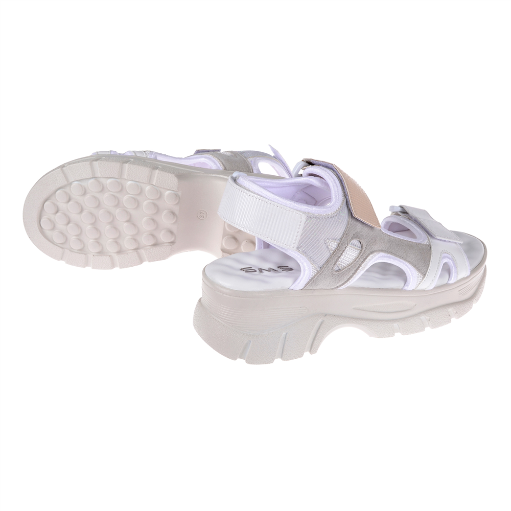 Sms Cırtlı Comfort Kadın Sandalet SMS-4740 BEYAZ BEJ
