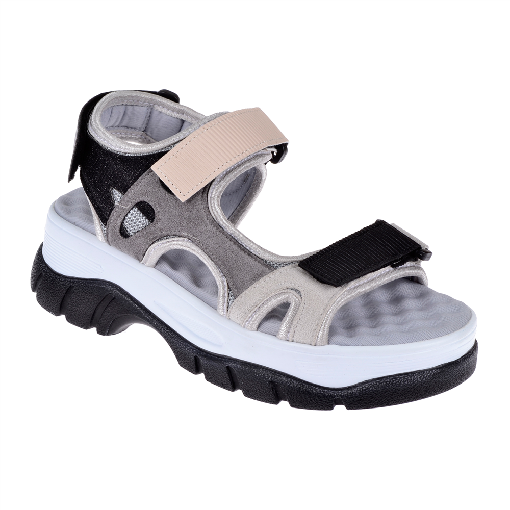 Sms Cırtlı Comfort Kadın Sandalet SMS-4740 SİYAH MULTİ