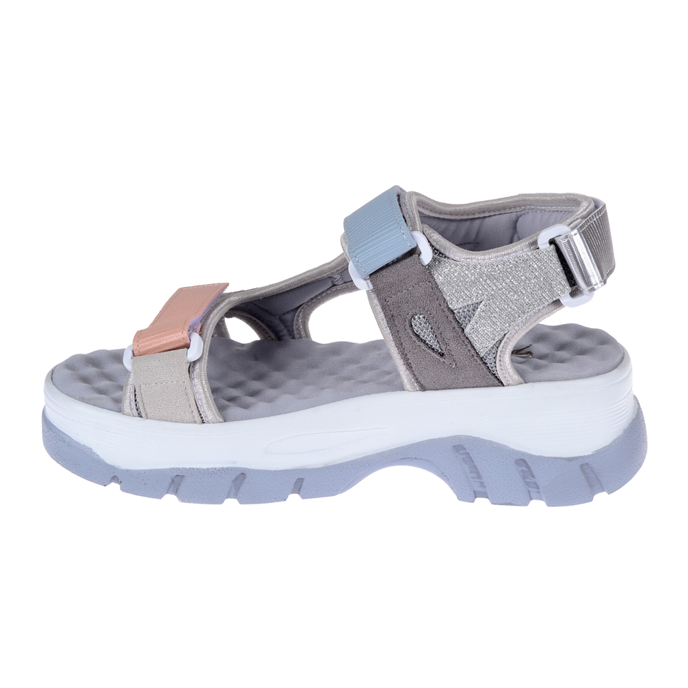Sms Cırtlı Comfort Kadın Sandalet SMS-4740 GRİ MULTİ
