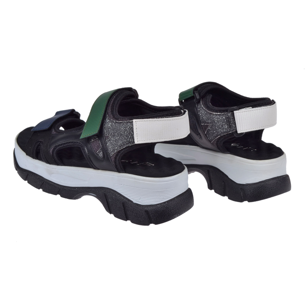 Sms Cırtlı Comfort Kadın Sandalet SMS-4740 SİYAH YEŞİL