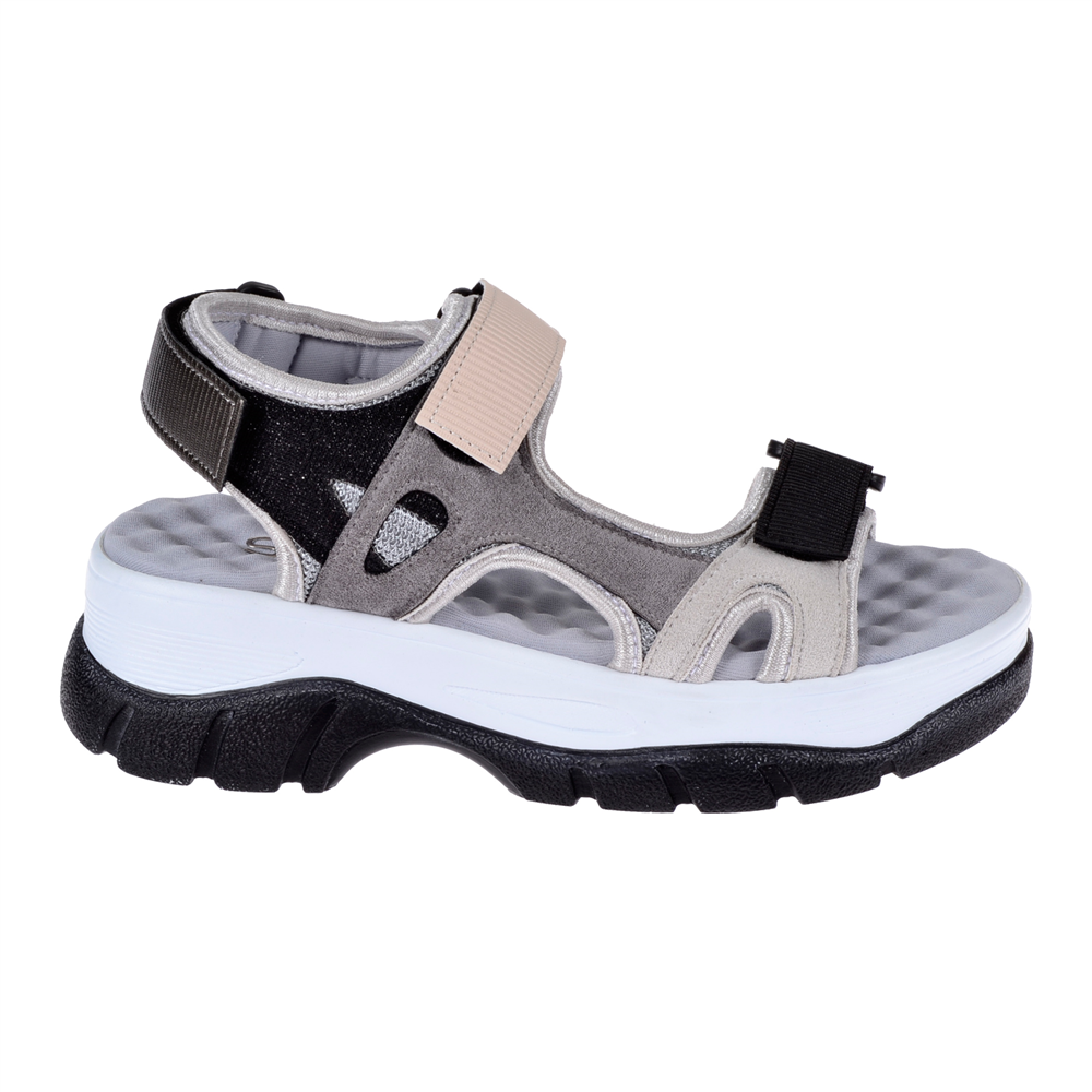 Sms Cırtlı Comfort Kadın Sandalet SMS-4740 SİYAH MULTİ