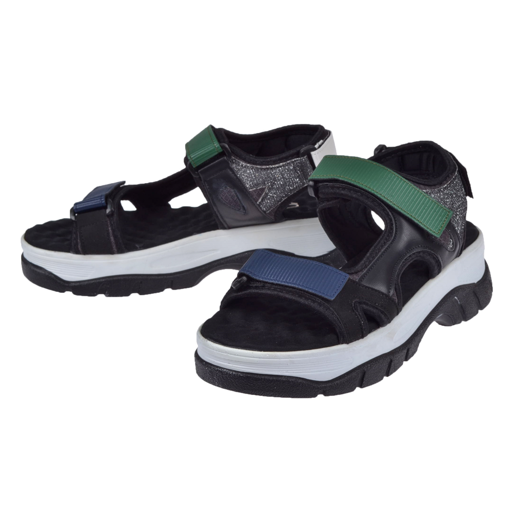 Sms Cırtlı Comfort Kadın Sandalet SMS-4740 SİYAH YEŞİL