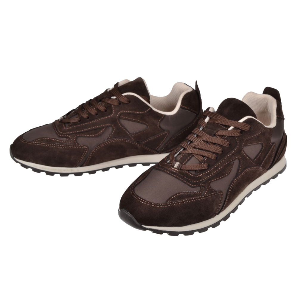 Sms Hakiki Deri Düz  Kadın Spor Ayakkabı Sneaker SMS-84144 KAHVE SÜET