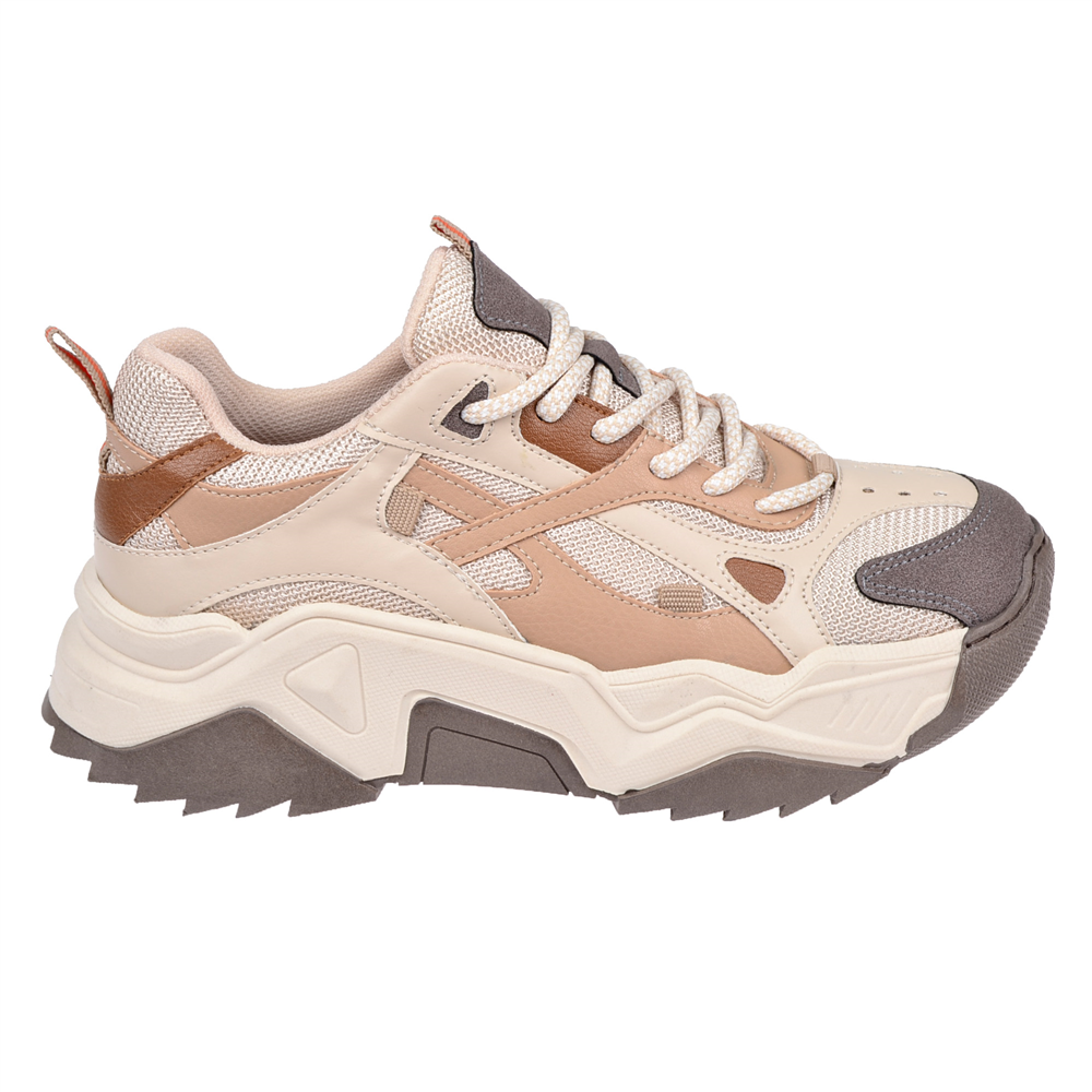 Sms Kadın Spor Ayakkabı Sneaker SMS-65137 BEJ KAHVE