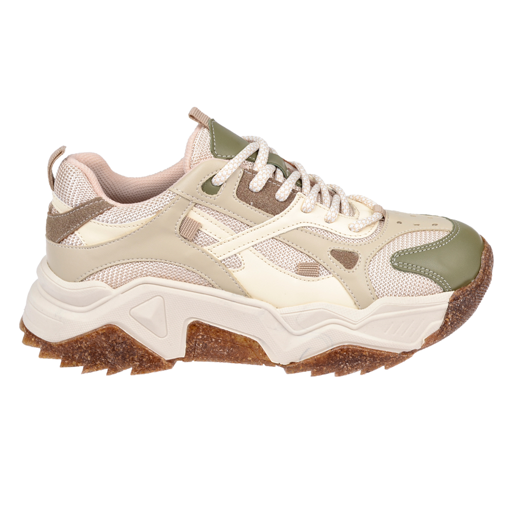 Sms Kadın Spor Ayakkabı Sneaker SMS-65137 BEJ YEŞİL