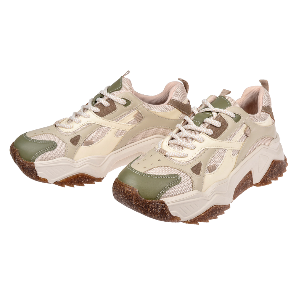 Sms Kadın Spor Ayakkabı Sneaker SMS-65137 BEJ YEŞİL