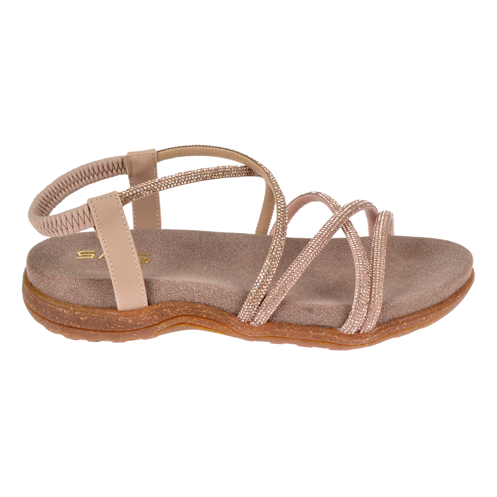Sms Taşlı Comfort Kadın Sandalet SMS-2546 NUT TAŞLI