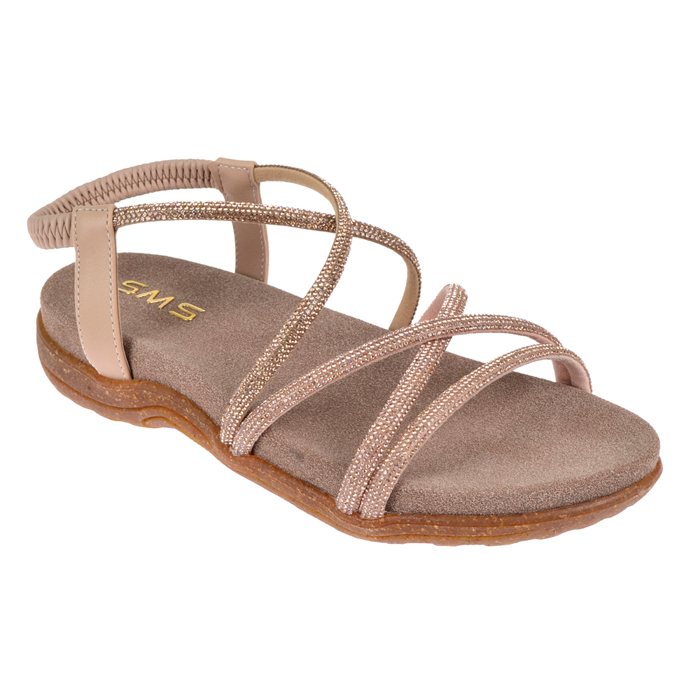 Sms Taşlı Comfort Kadın Sandalet SMS-2546 NUT TAŞLI